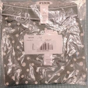 PINK by Victoria's Secret Gray Sleep Top with White Polka Dots